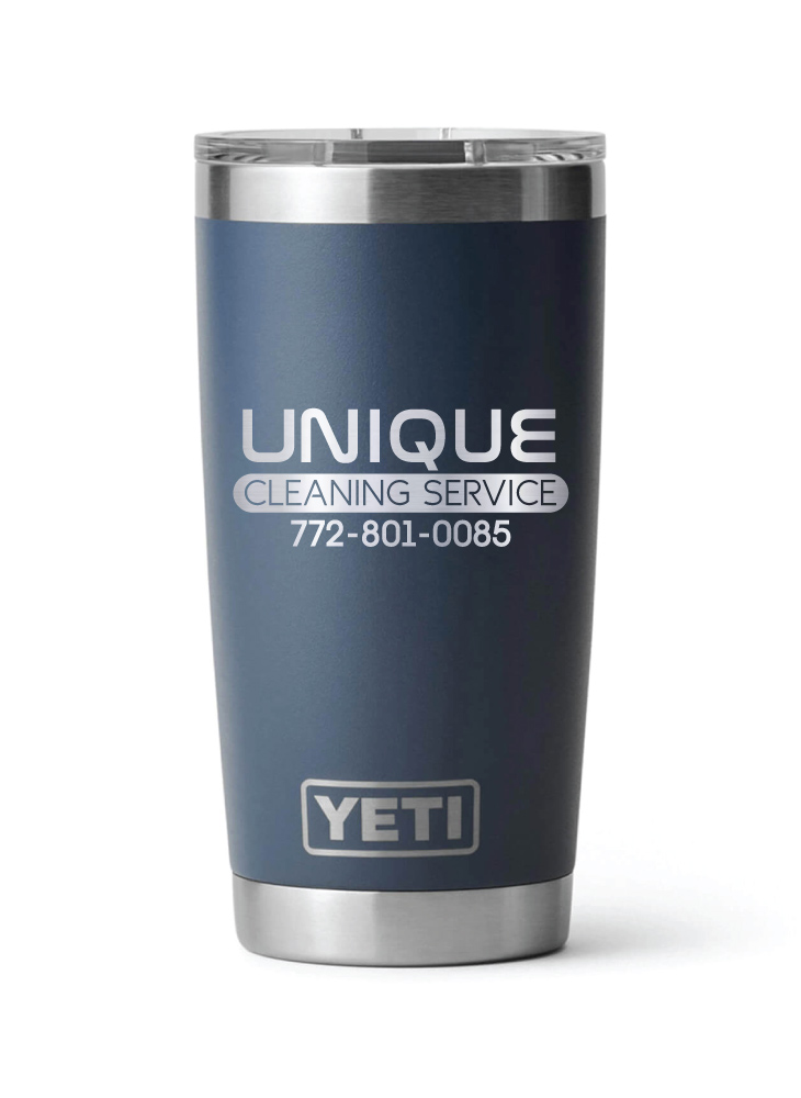 Engraved Navy Yetti Cup - Unique Cleaning
